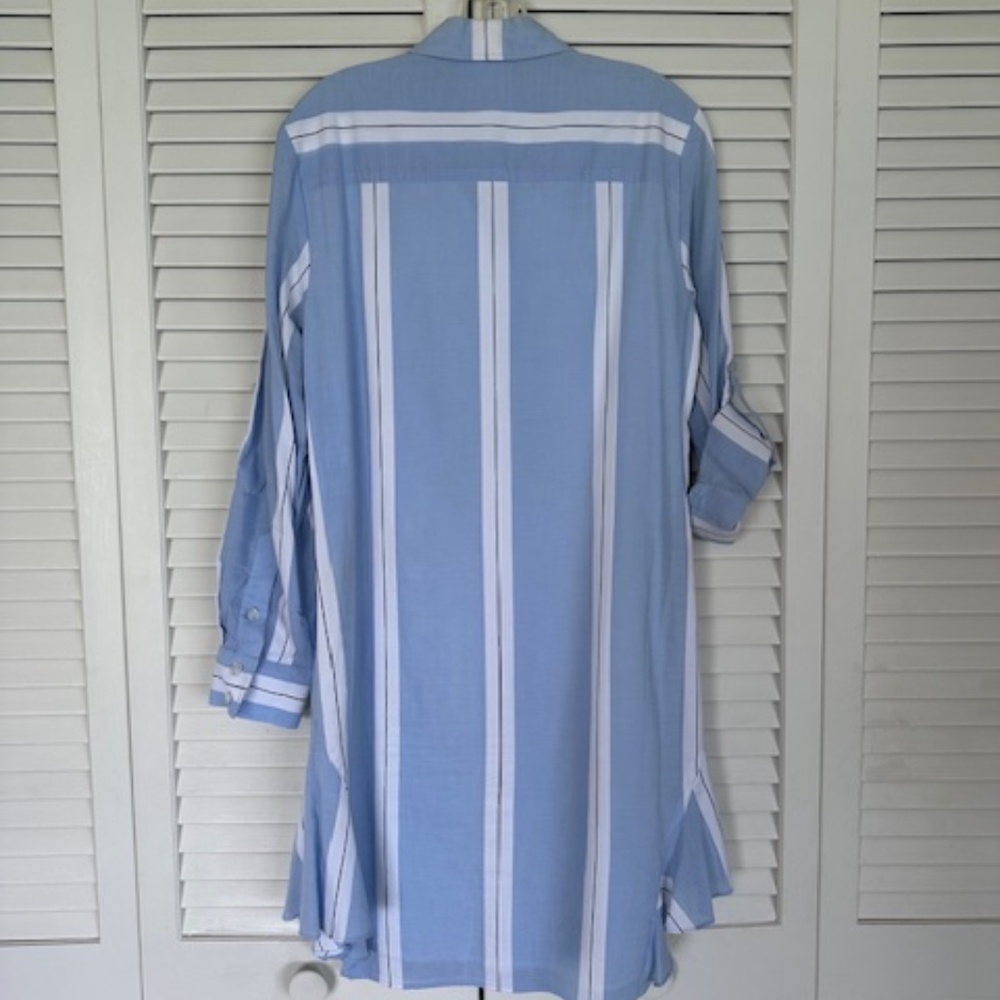 Finley Light Blue and White Striped Long Sleeve Dress - Picture 3 of 6